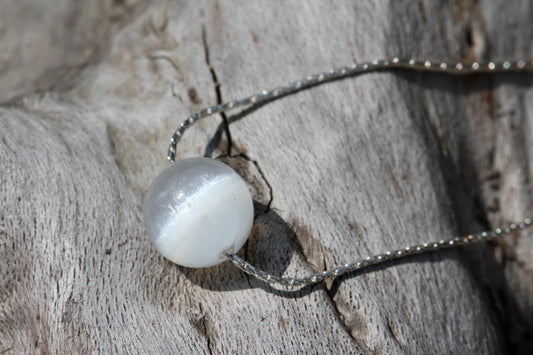 Selenite Bead Necklace
