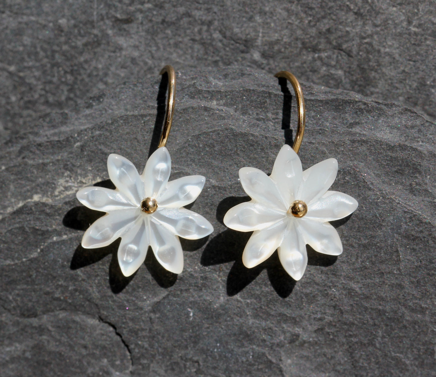 Mother of Pearl Flower Earrings