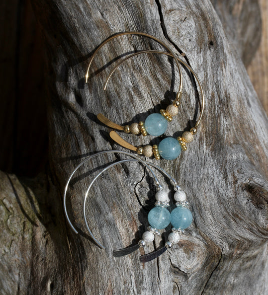 Aquamarine Hoops