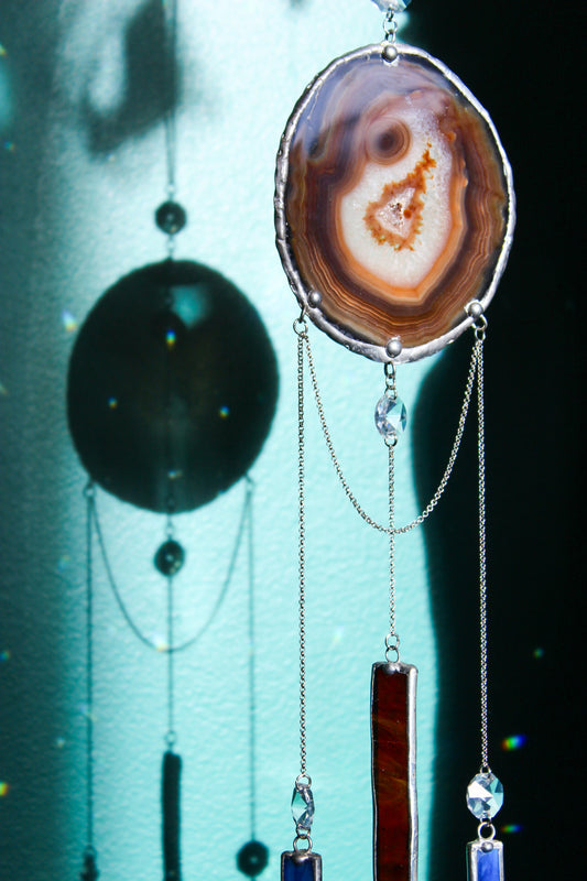 Brown Agate Stained Glass Sun Catcher