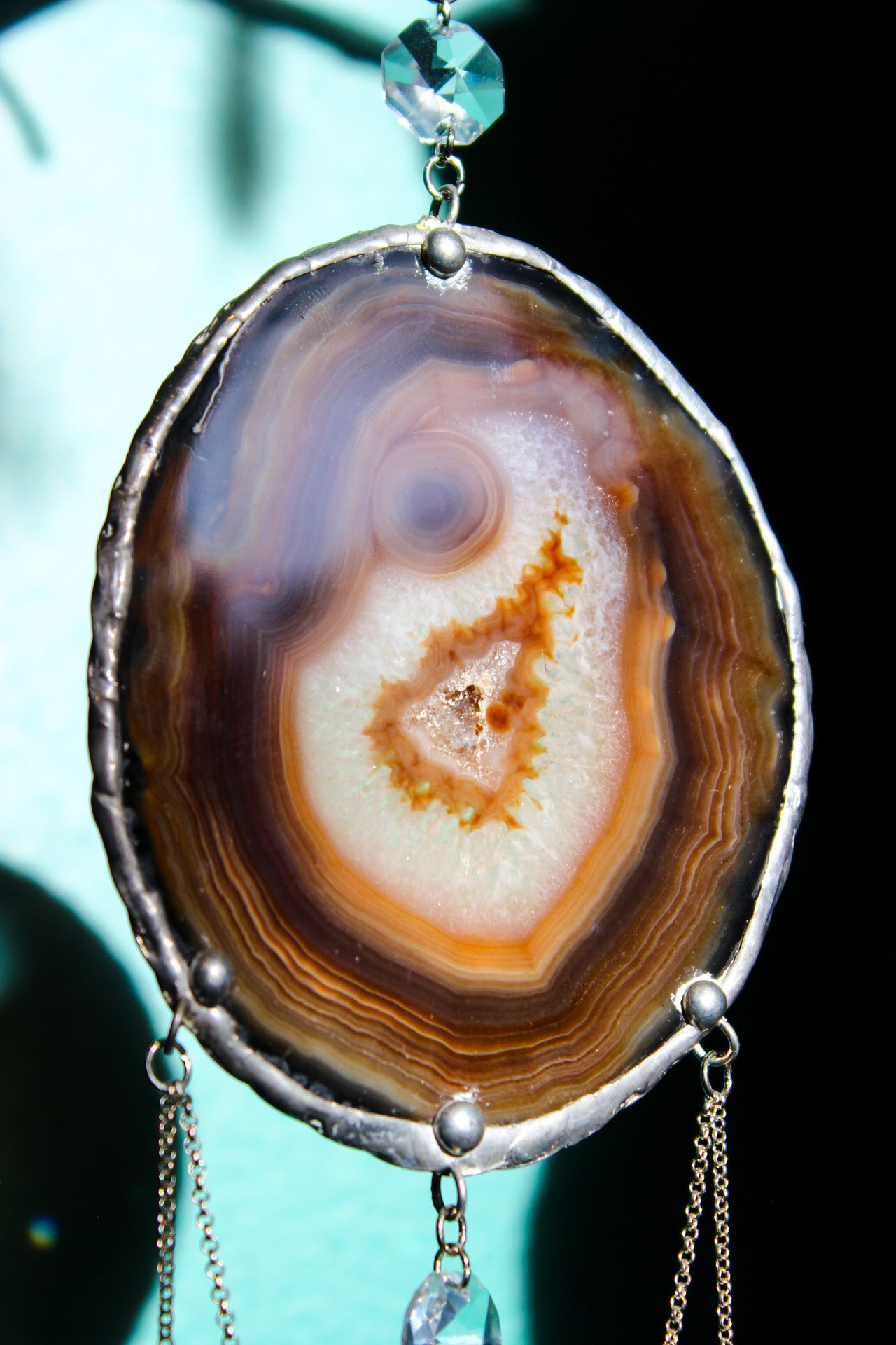 Brown Agate Stained Glass Sun Catcher