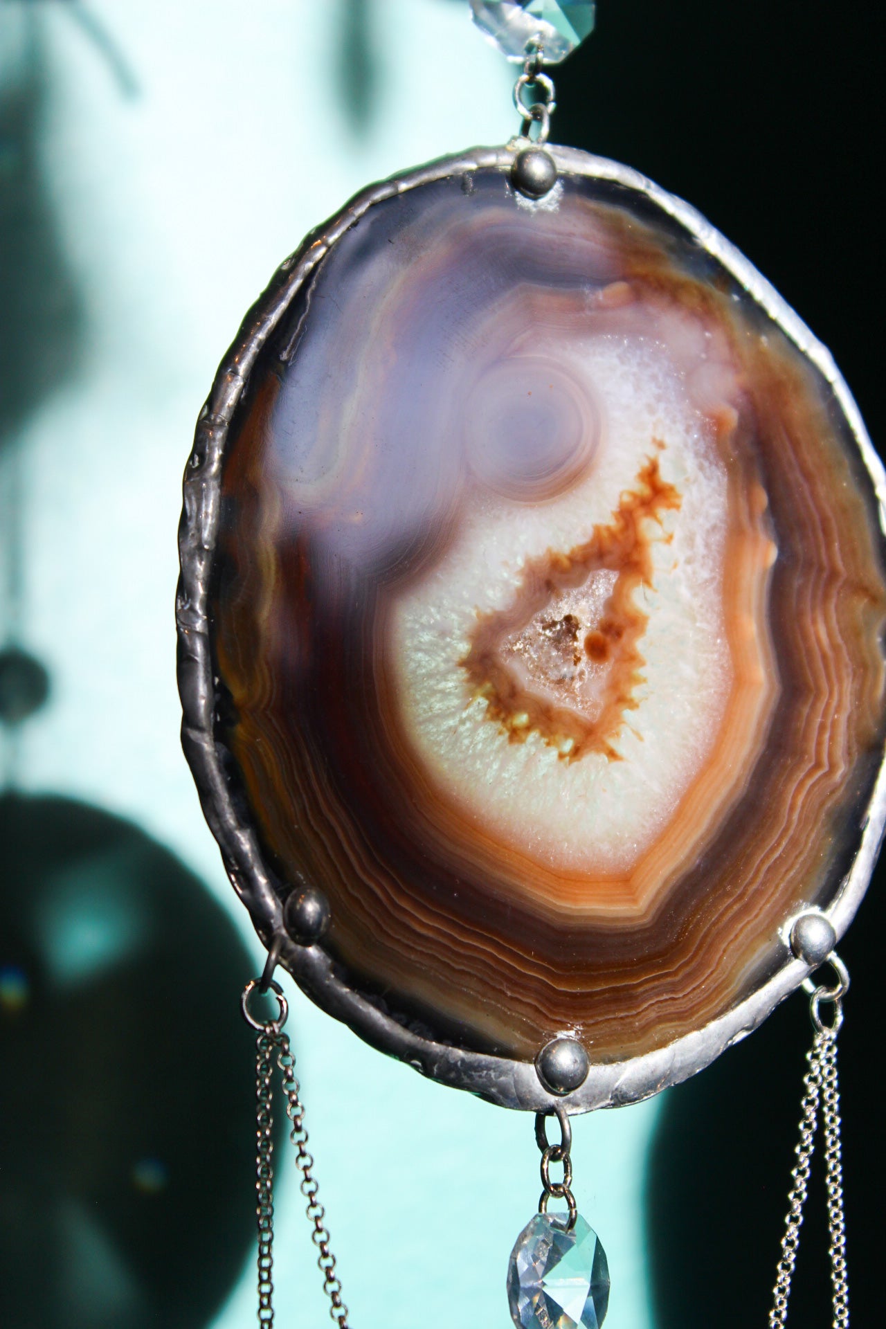 Brown Agate Stained Glass Sun Catcher