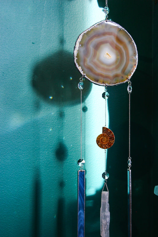 Beige Agate Stained Glass Sun Catcher