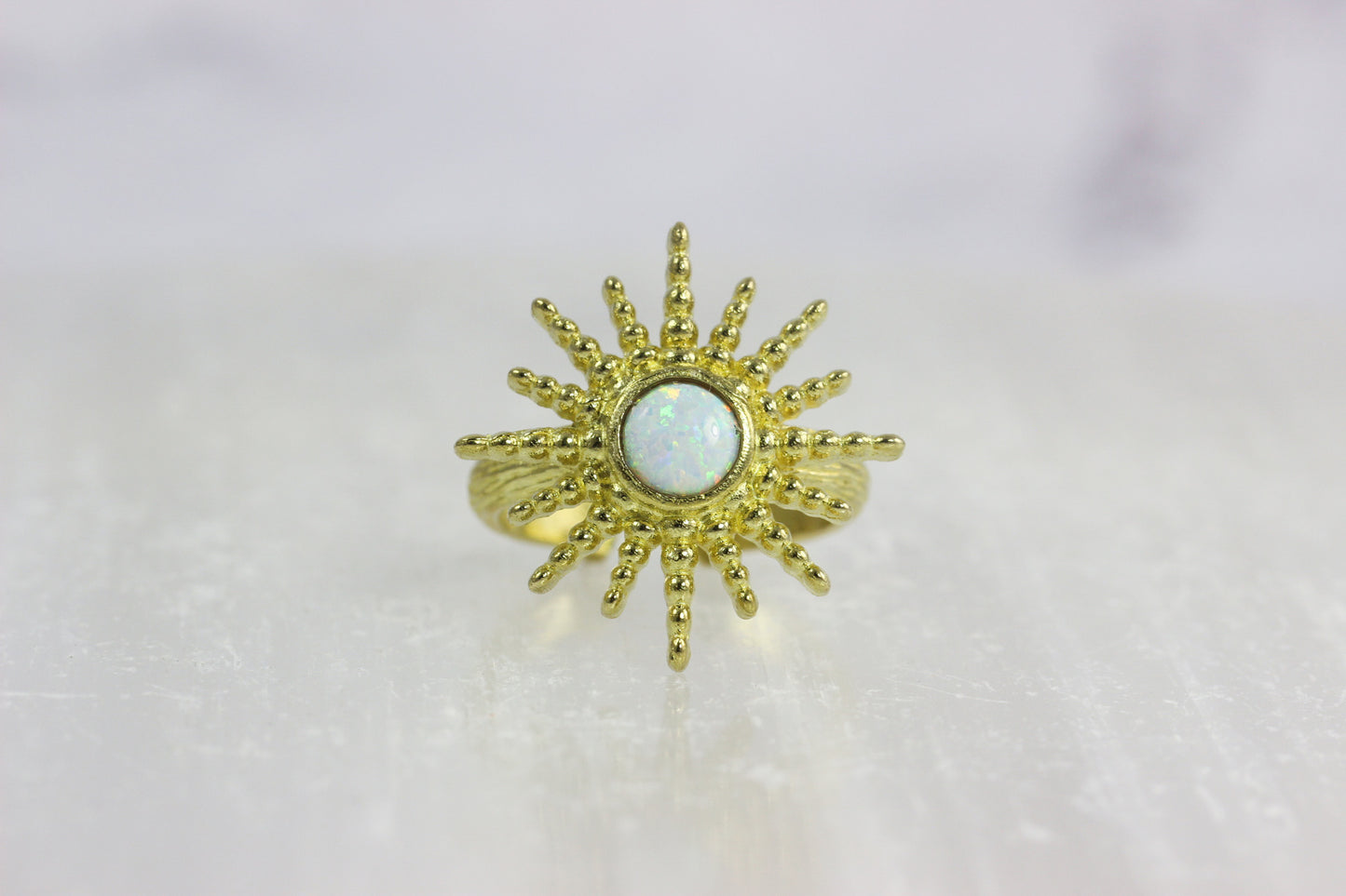 Opal Sunburst Ring