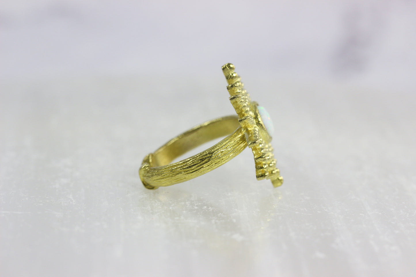 Opal Sunburst Ring