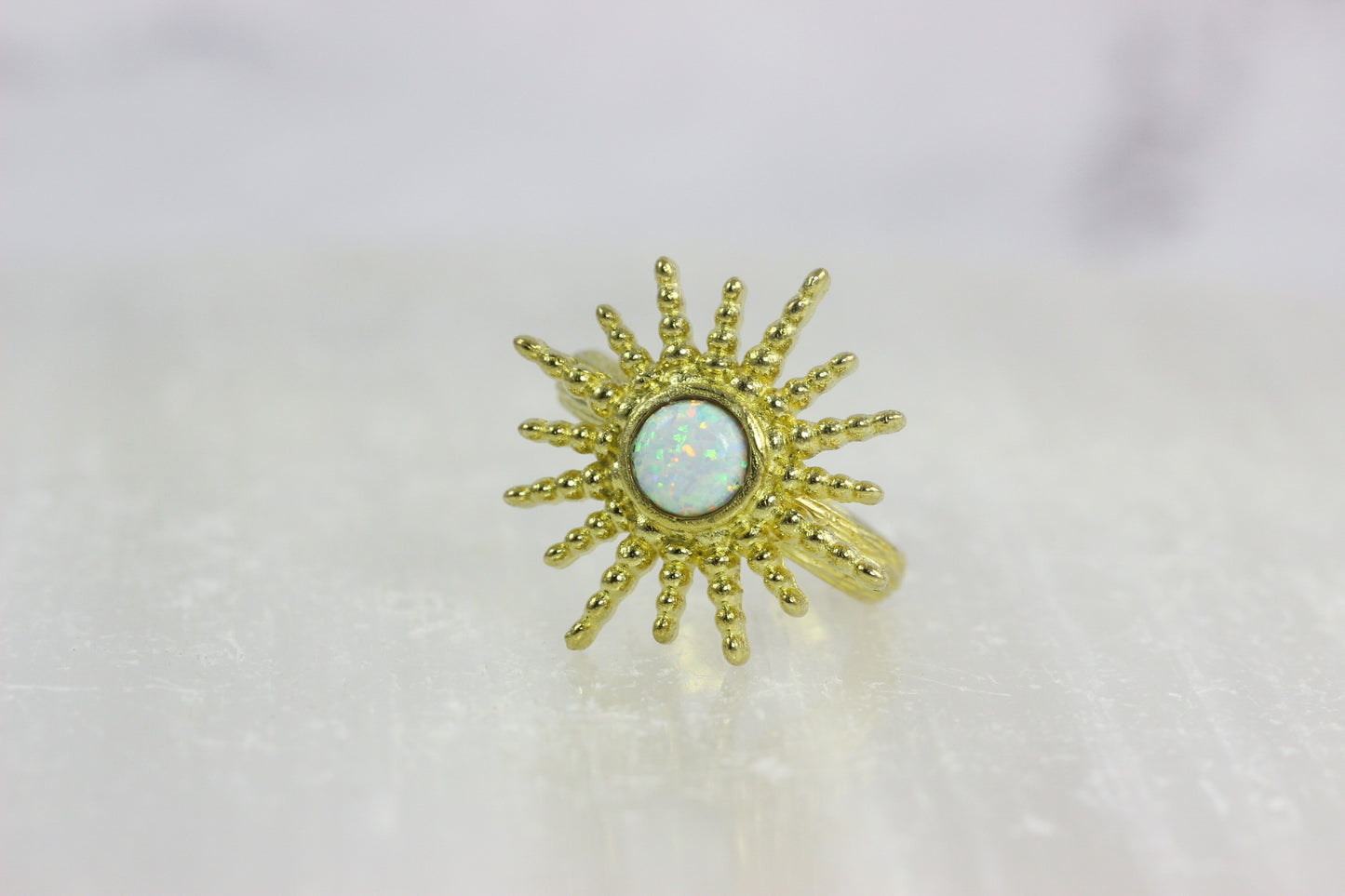 Opal Sunburst Ring