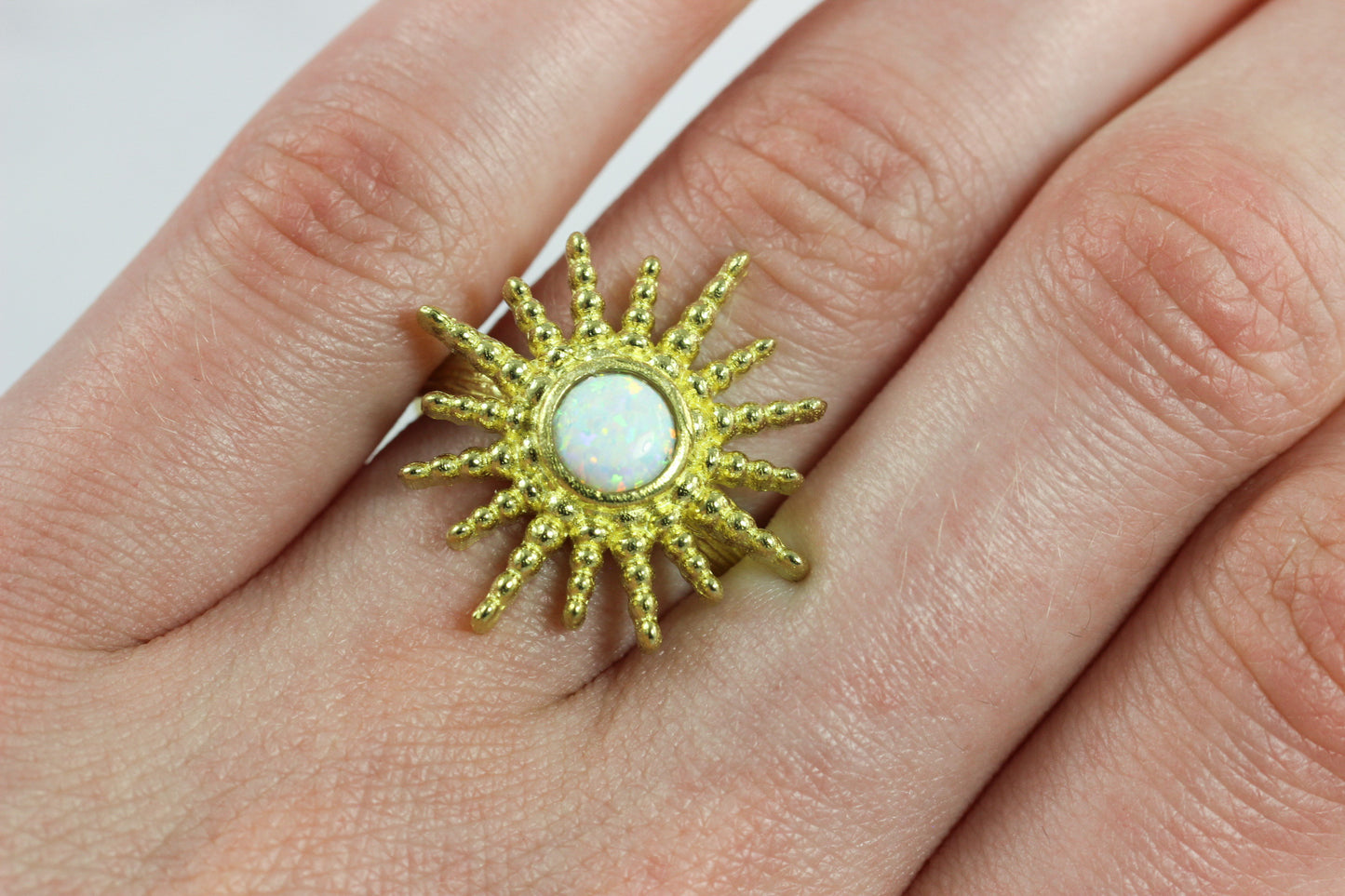 Opal Sunburst Ring