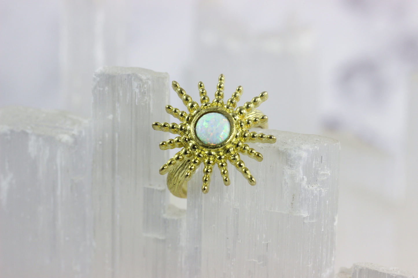 Opal Sunburst Ring