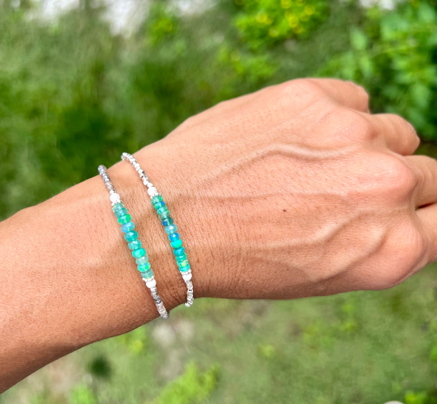 Green Opal Beaded Bracelet