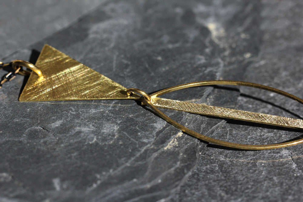Marquis Stick Brass Necklace - Annick Designs - 3