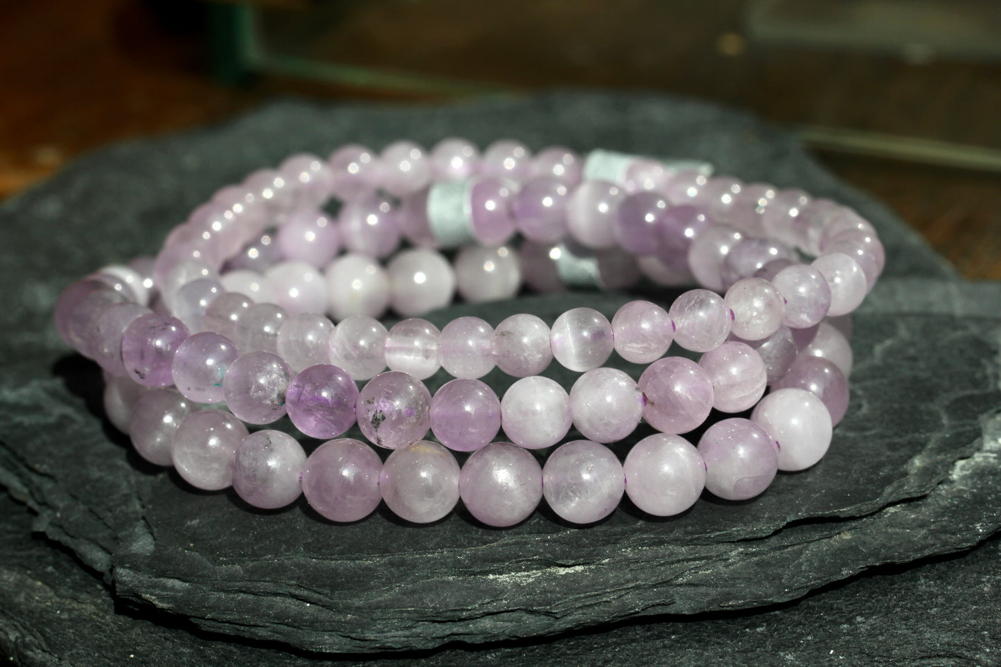 Kunzite Bead Stretch Bracelet