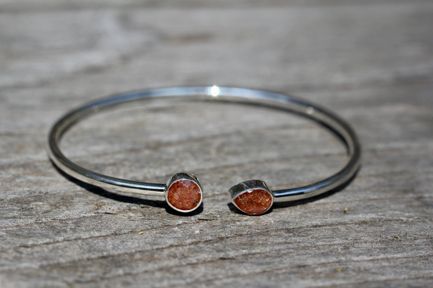 Sunstone Silver Flex Bracelet