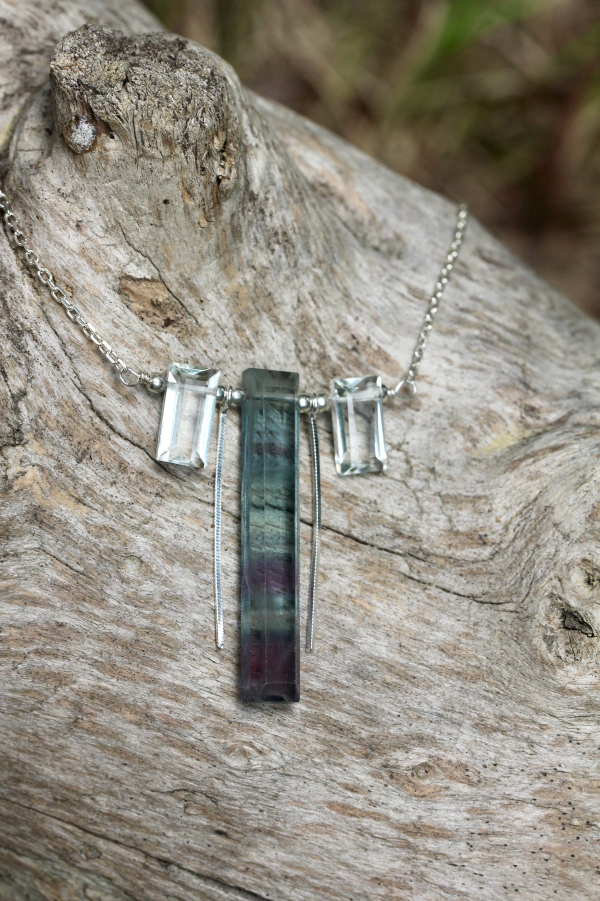 Fluorite Prasiolite Necklace