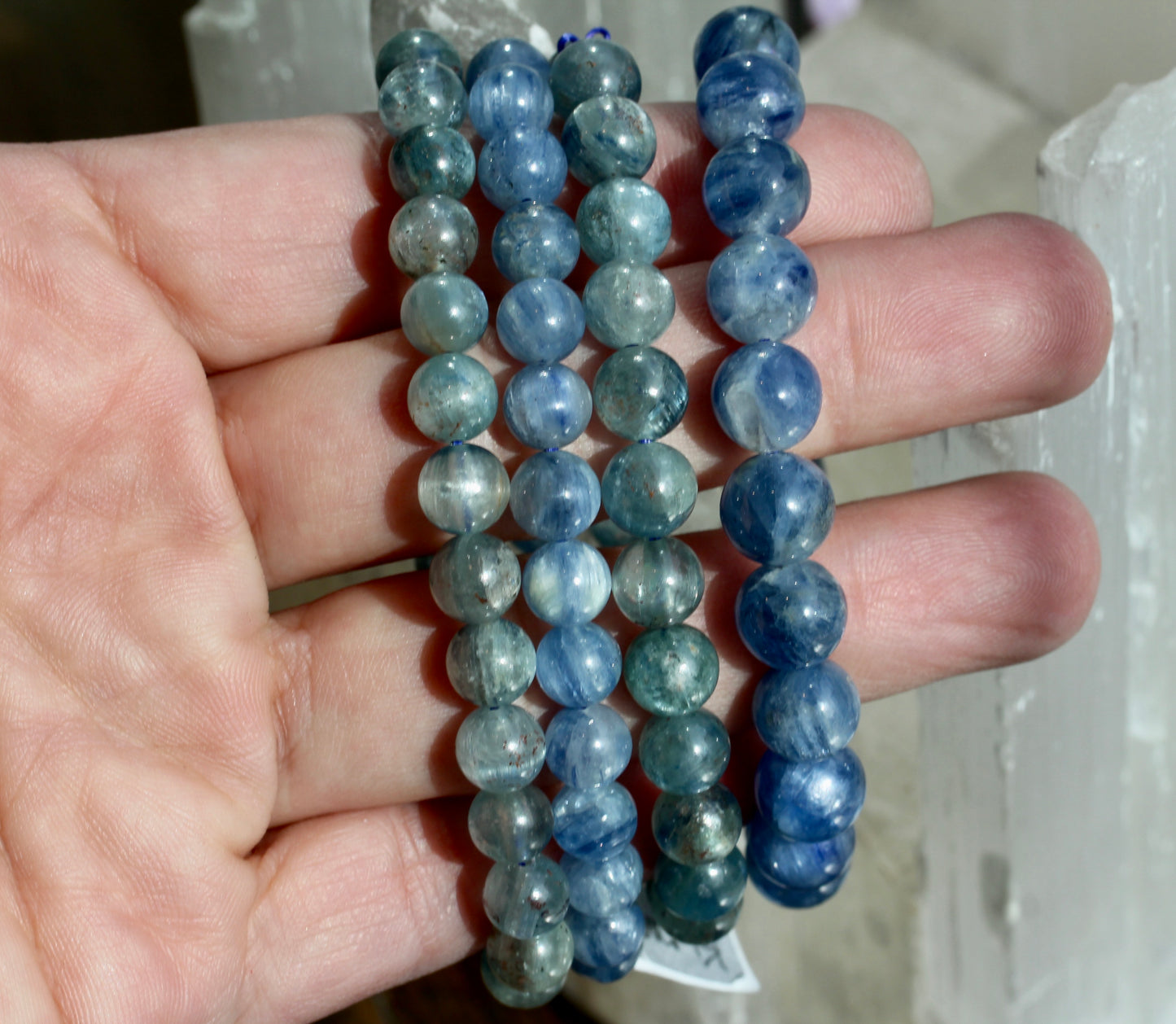 Kyanite Stretch Bead Bracelets