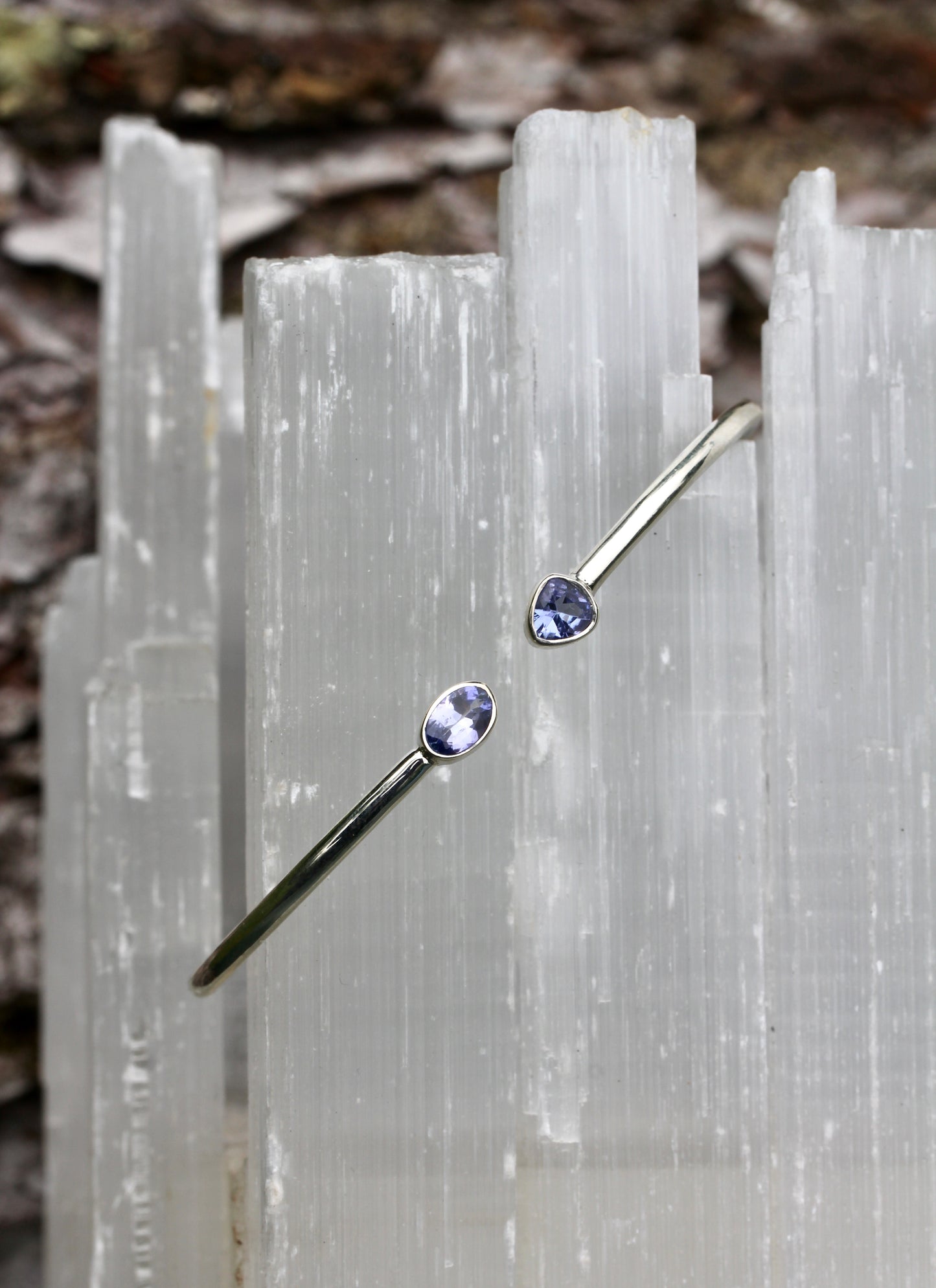 Tanzanite Silver Cuff Bracelet