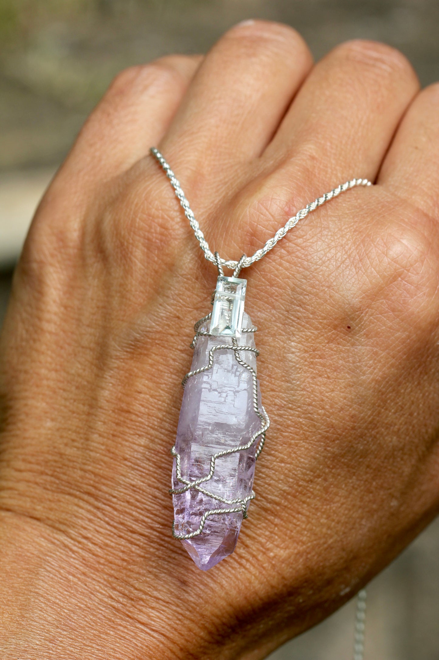 Vera Cruz Amethyst Prasiolite Crystal Pendant