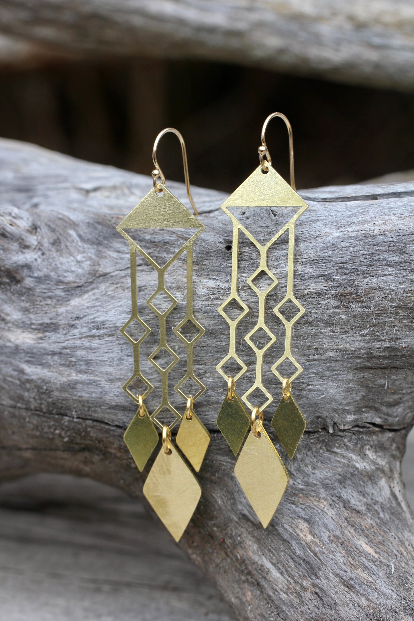 Brass Geometric Earrings