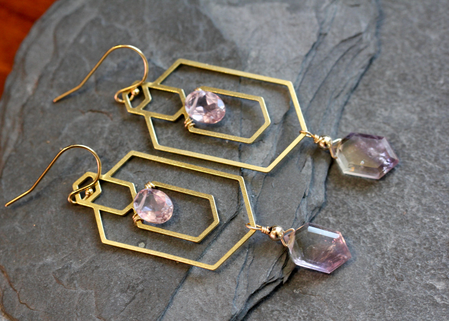 Ametrine Window Frame Earrings