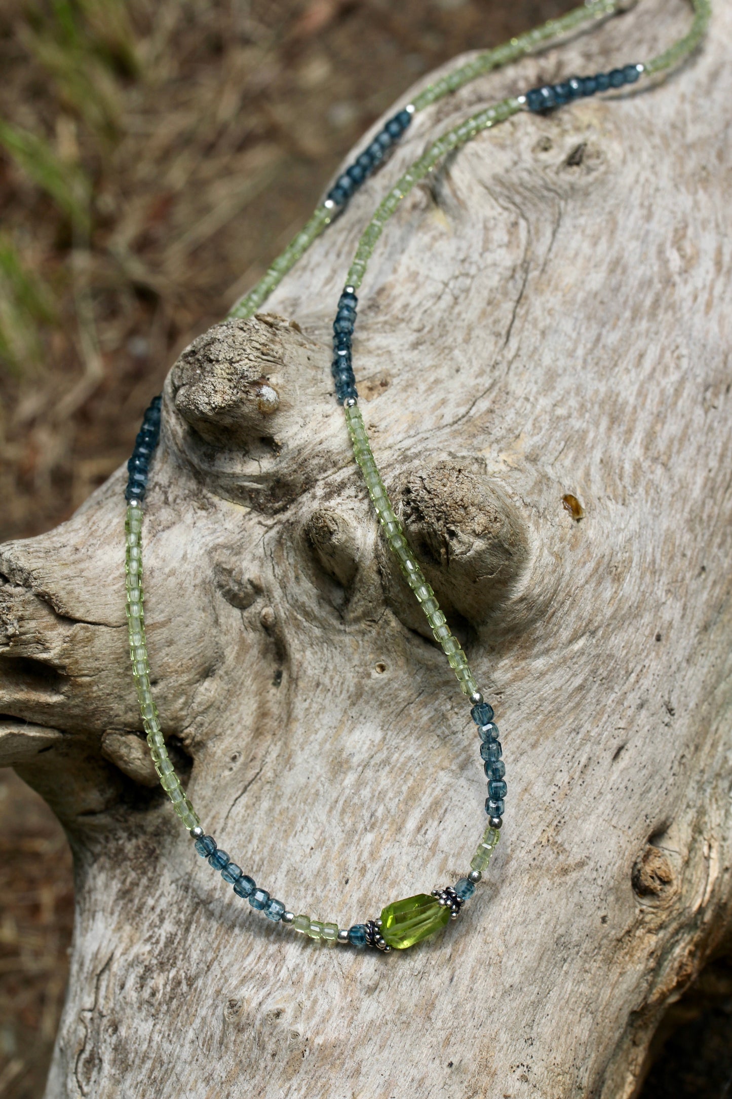 Peridot London Blue Topaz Beaded Necklace