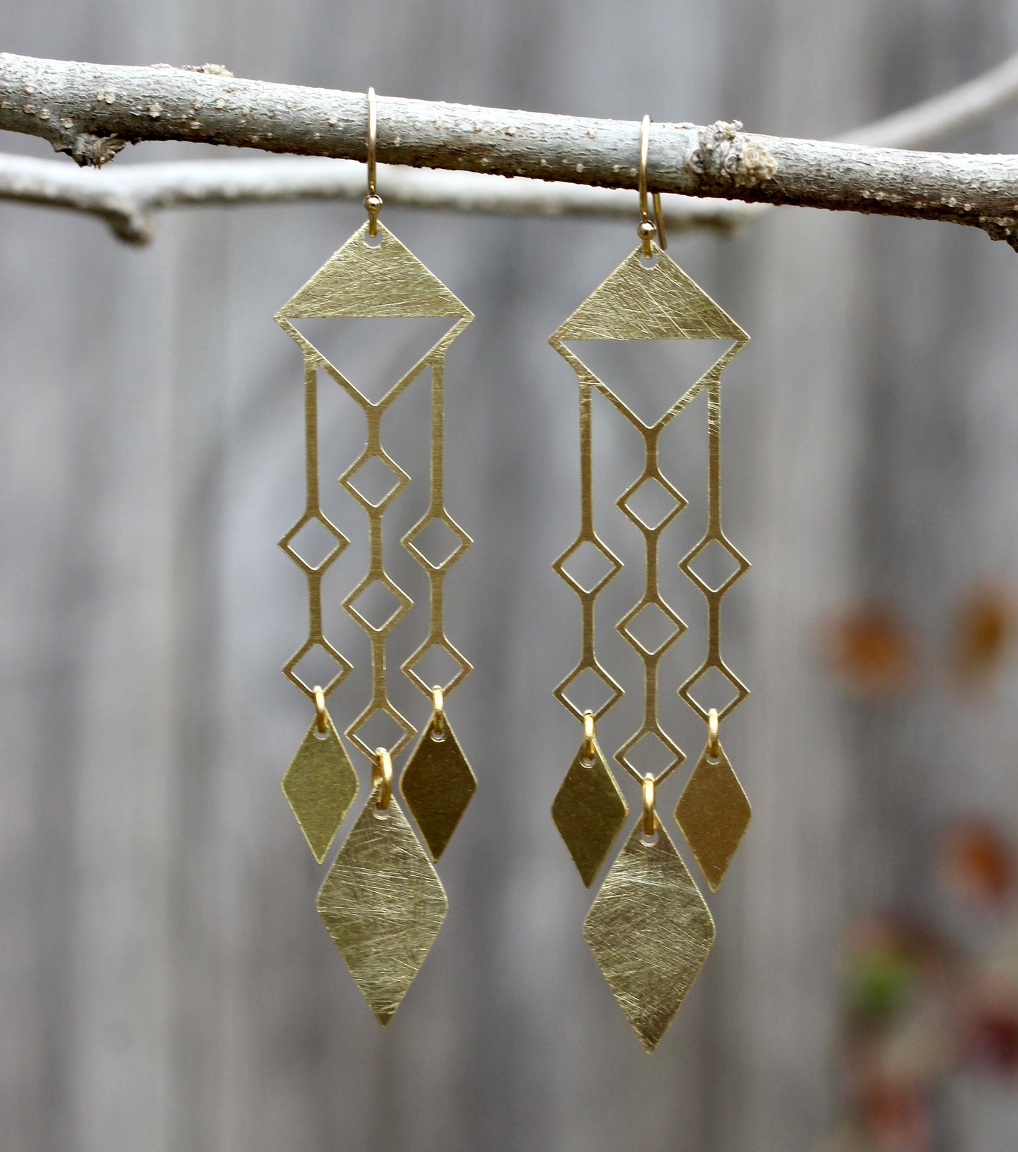 Brass Geometric Earrings