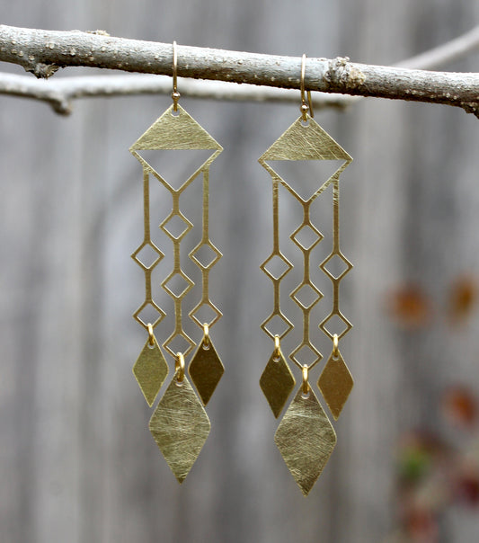 Brass Geometric Earrings