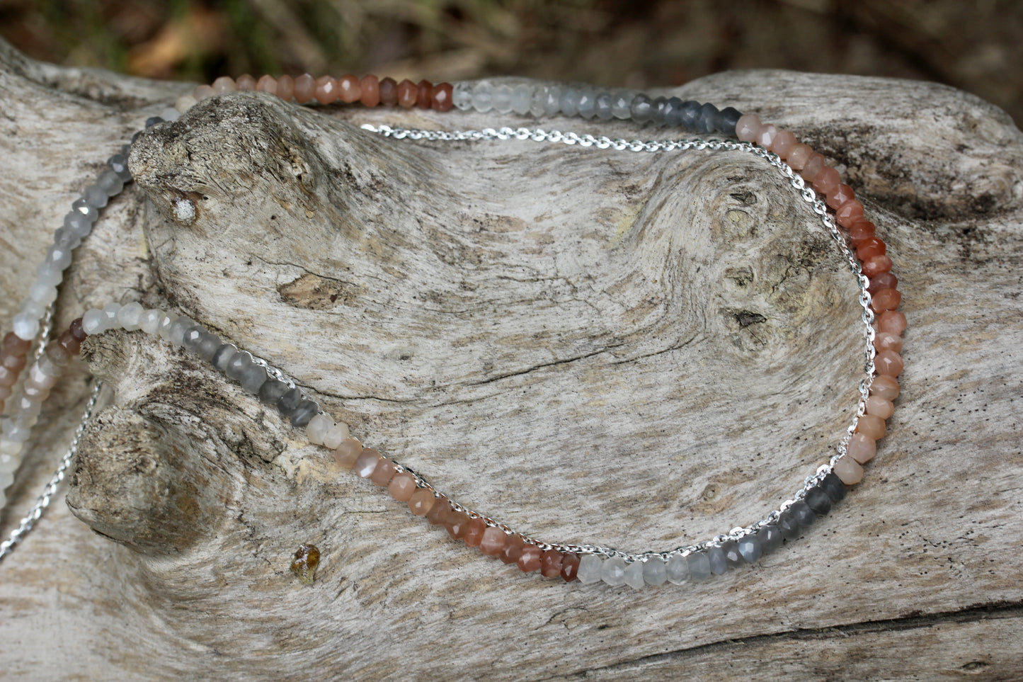 Moonstone Umbre Multi Strand Necklace