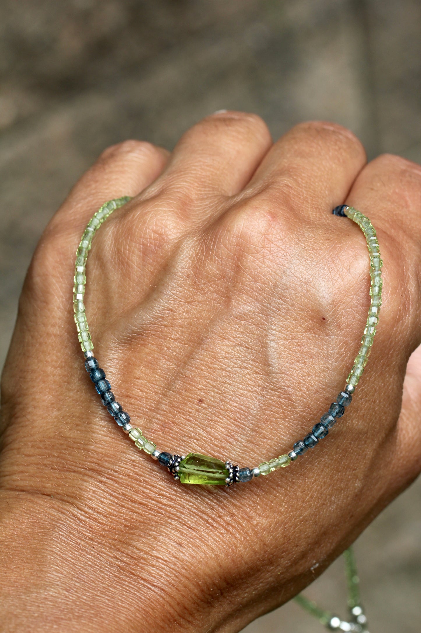 Peridot London Blue Topaz Beaded Necklace