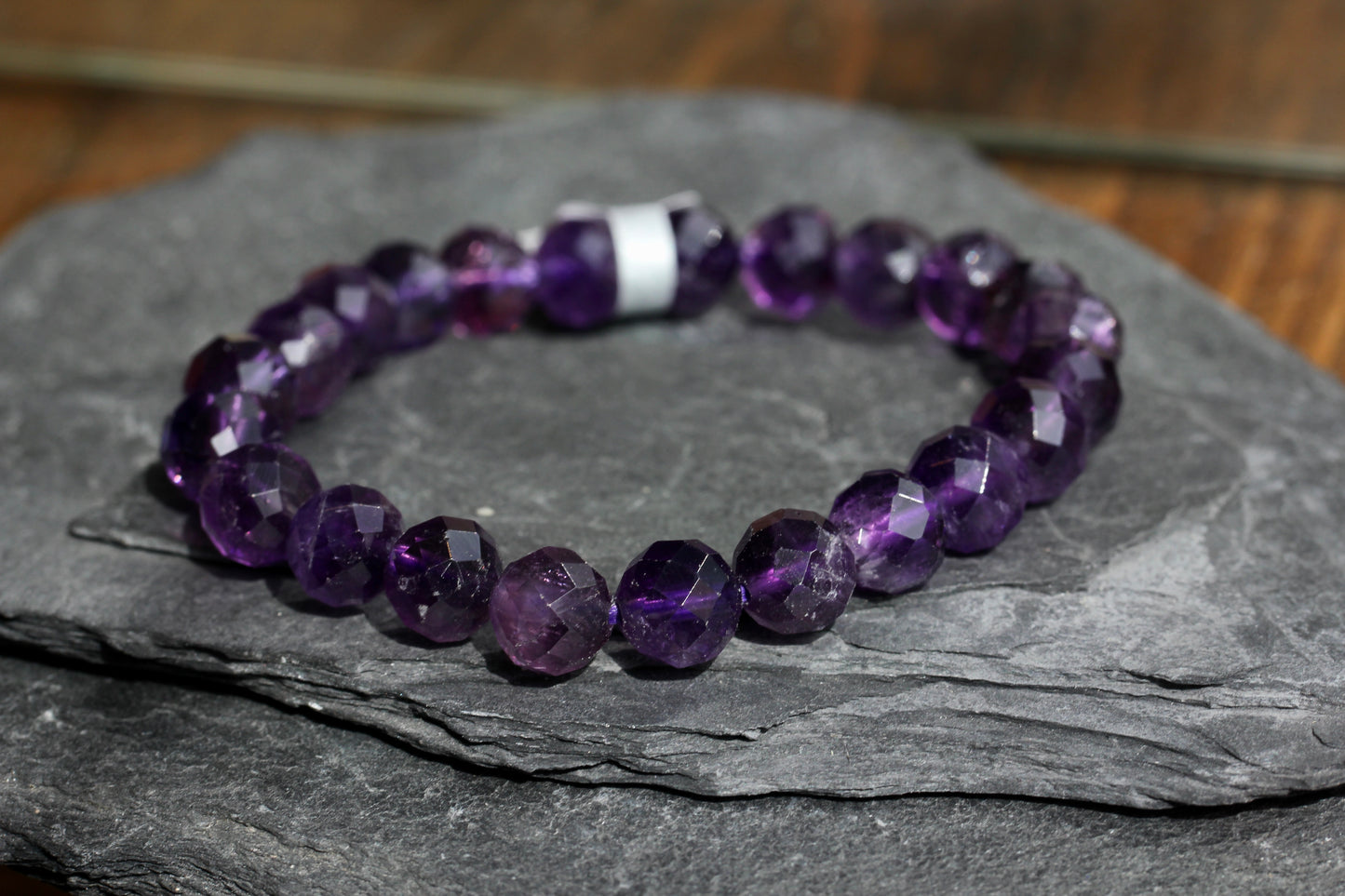 Amethyst Stretch Beaded Bracelets