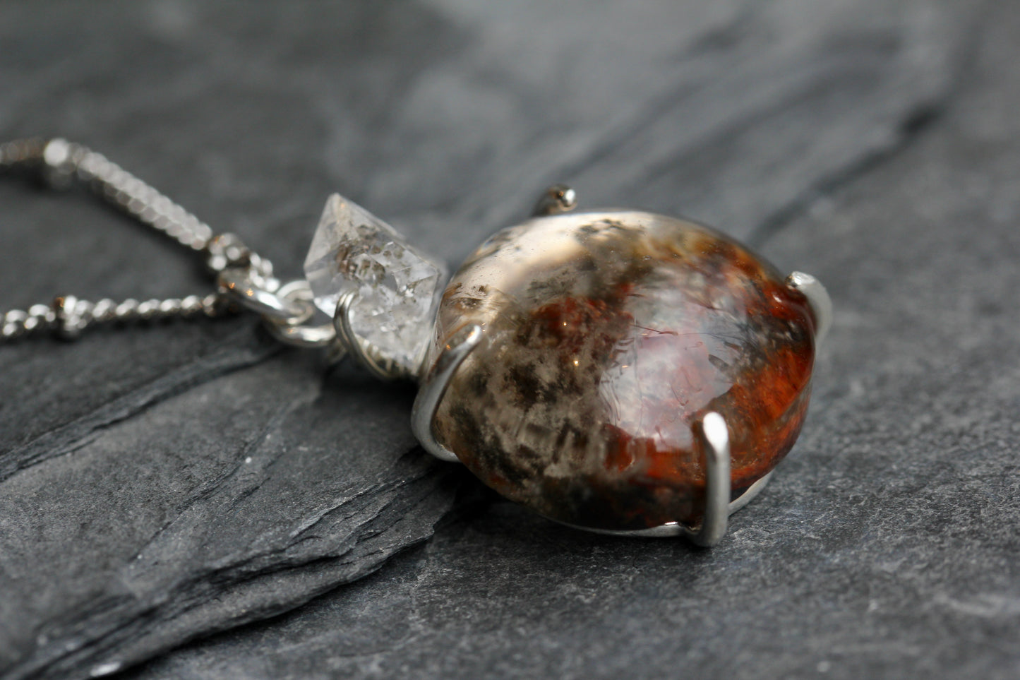 Lodolite Herkimer Diamond Necklace