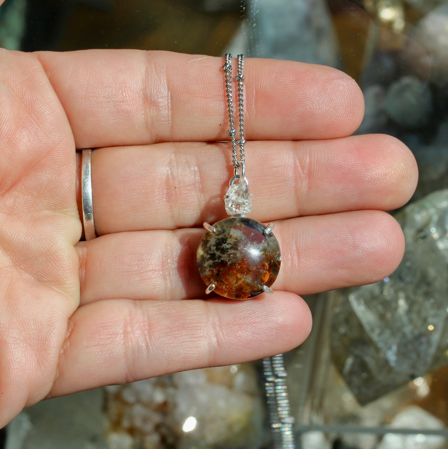 Lodolite Herkimer Diamond Necklace