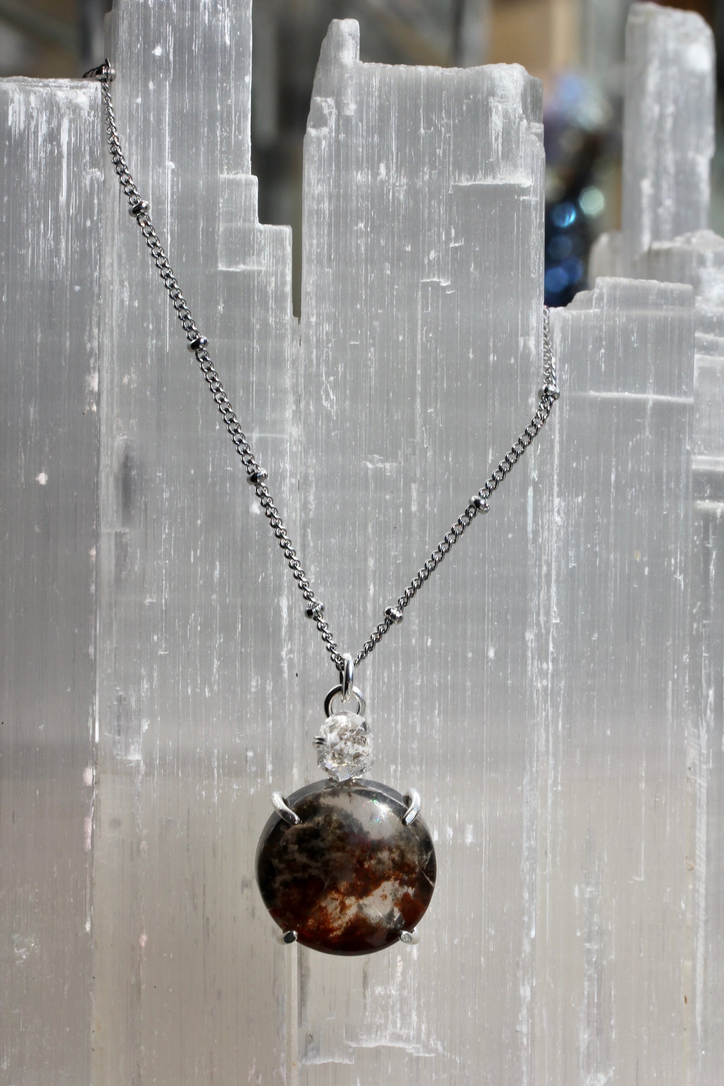 Lodolite Herkimer Diamond Necklace