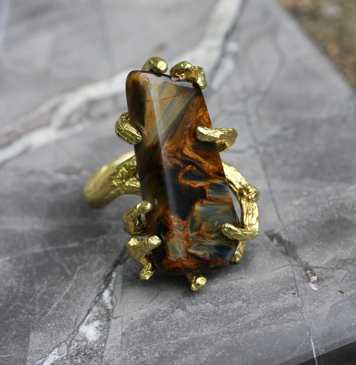 Pietersite Statement Branch Ring