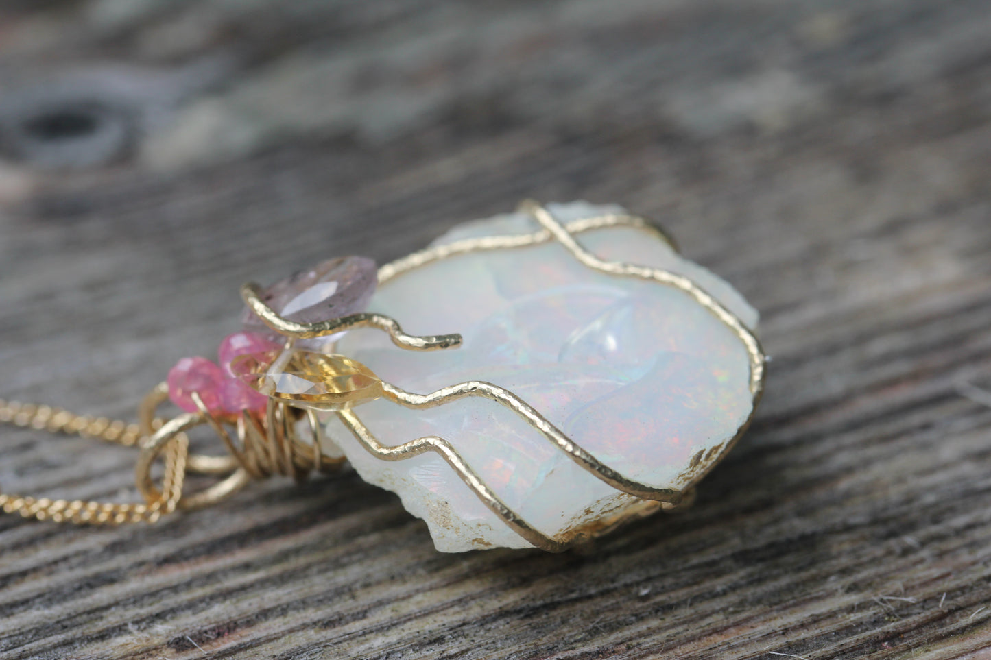 Snow White Opal Necklace