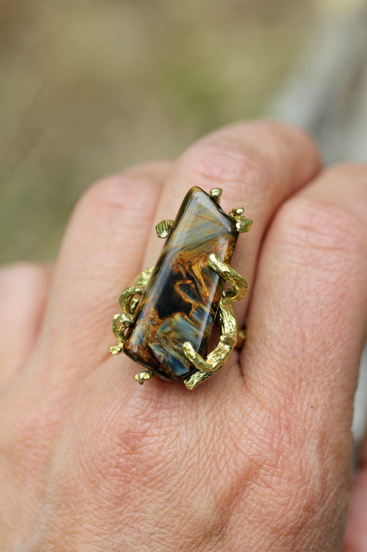 Pietersite Statement Branch Ring