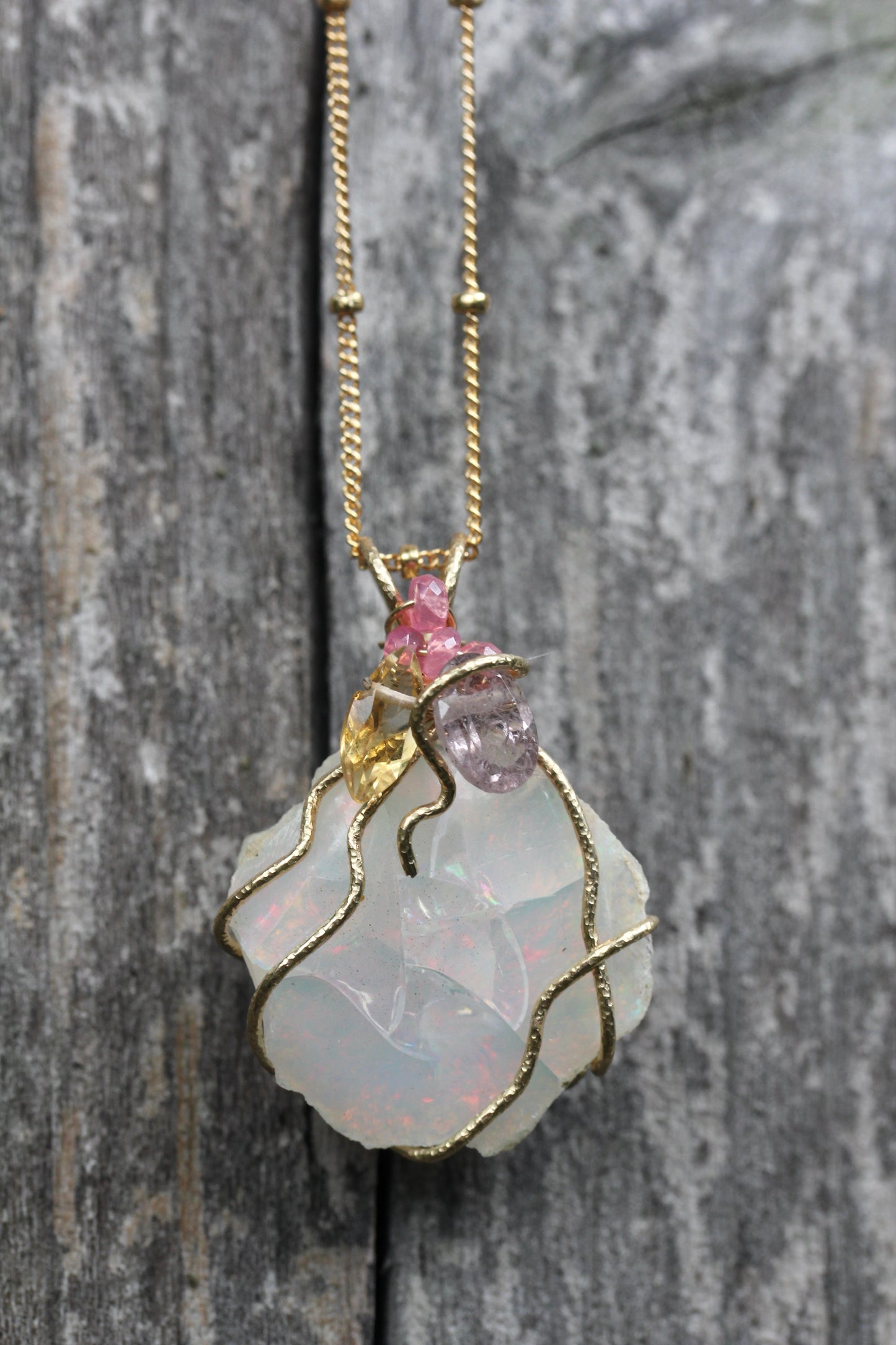 Snow White Opal Necklace