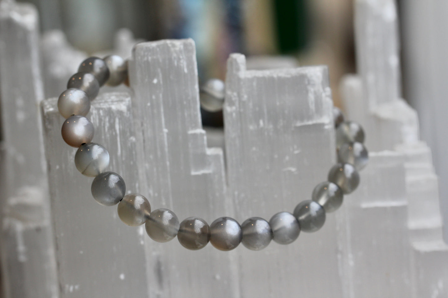 Grey Moonstone Stretch Bracelets