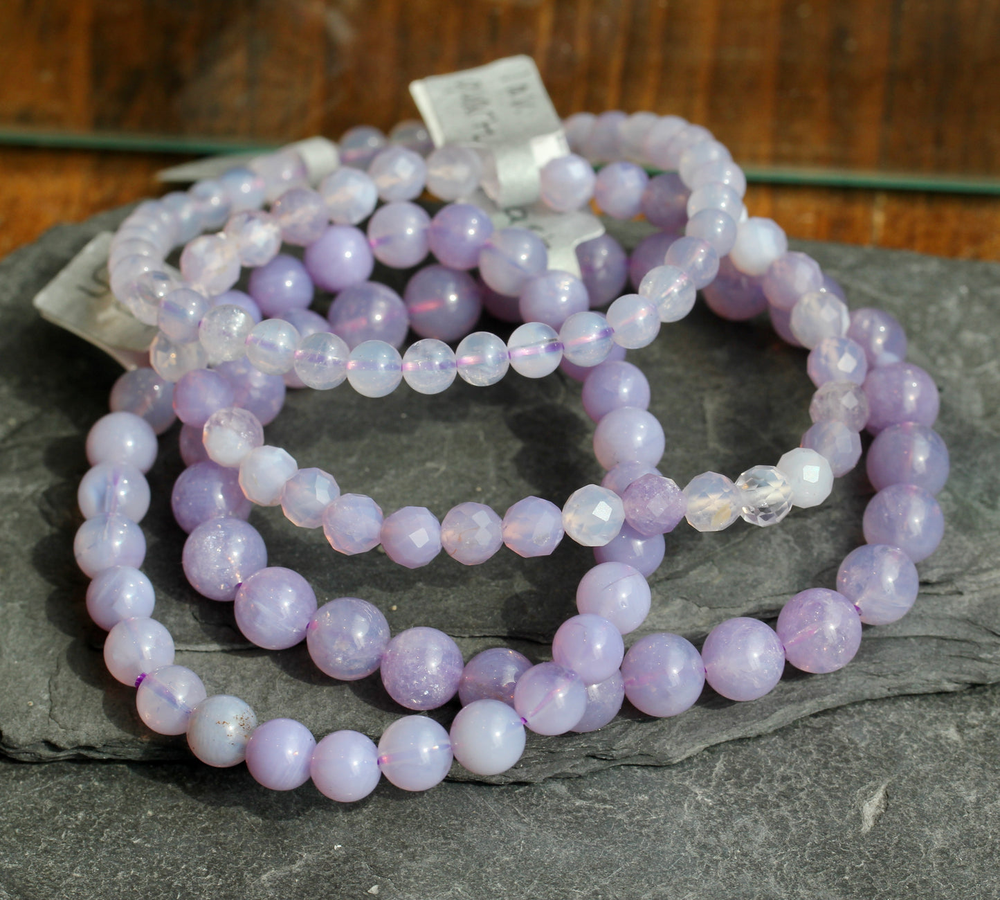 Lavender Quartz Bead Stretch Bracelet