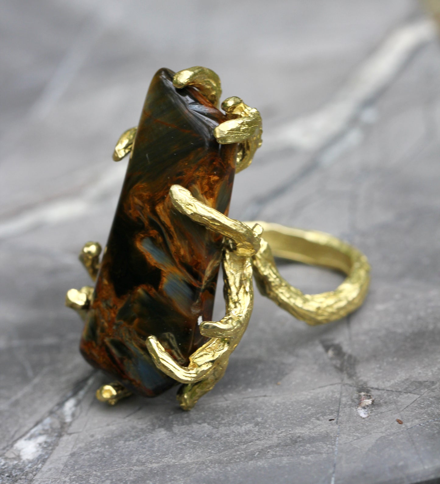Pietersite Statement Branch Ring
