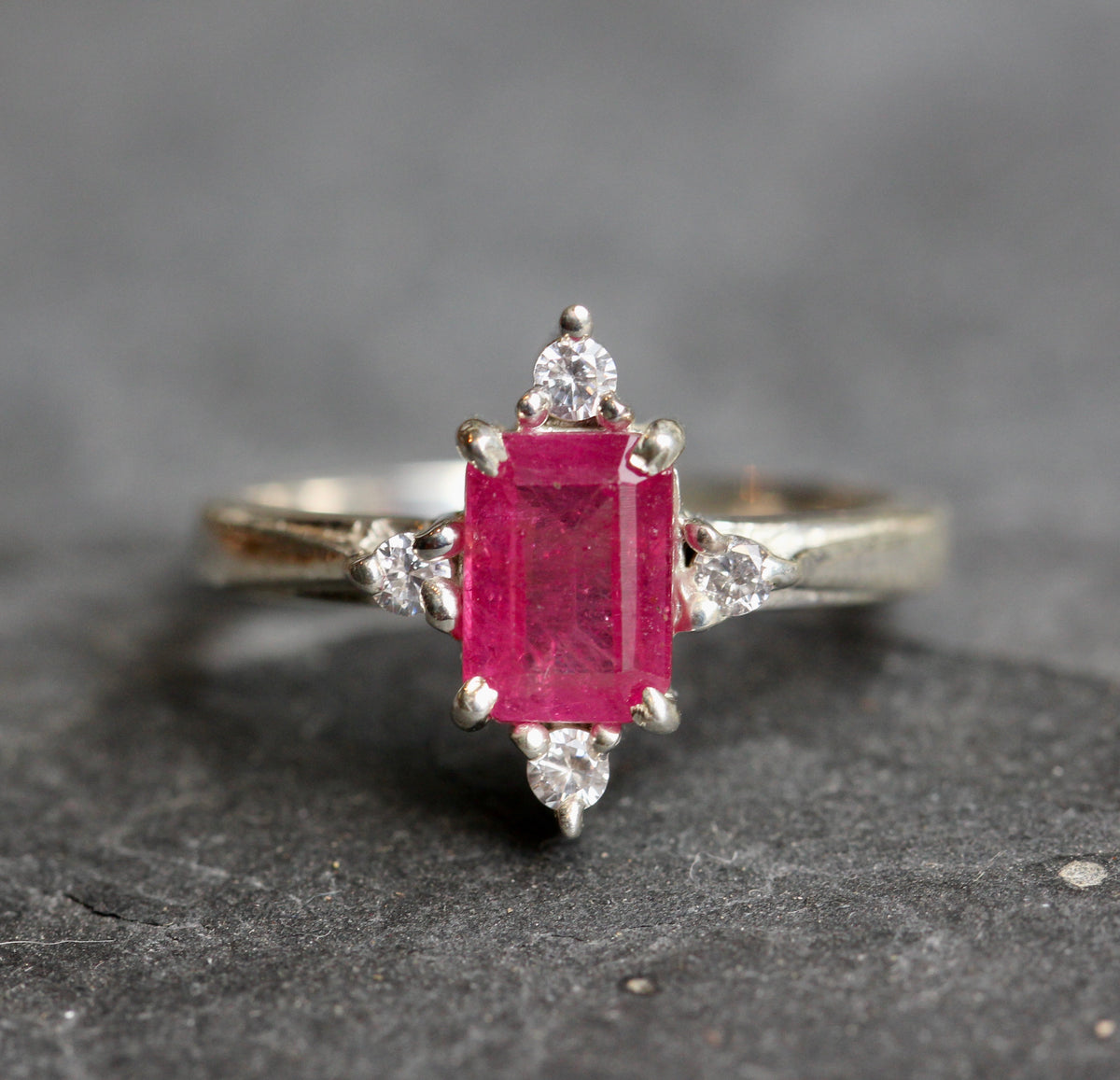 Ruby White Topaz Ring