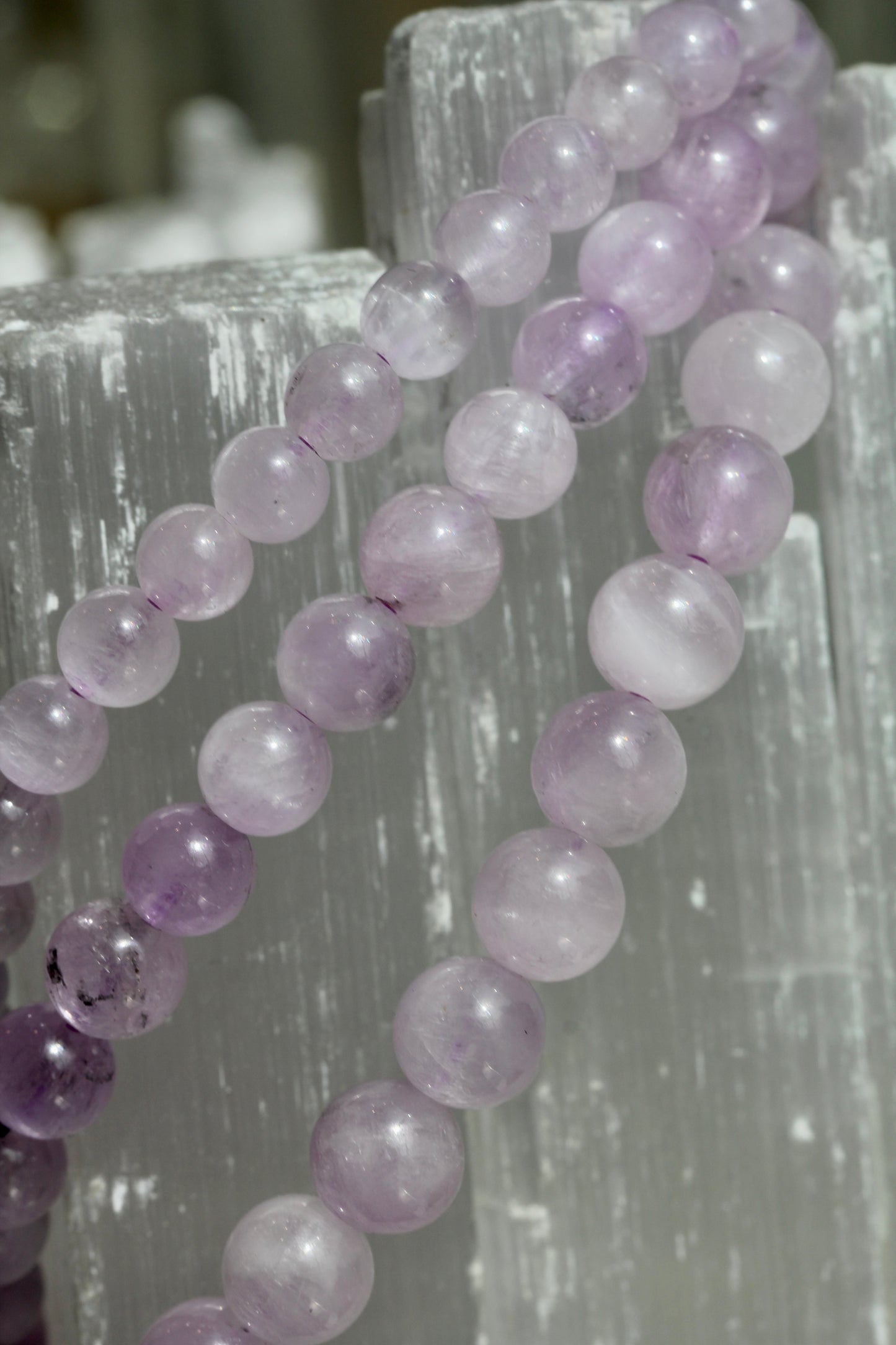 Kunzite Bead Stretch Bracelet
