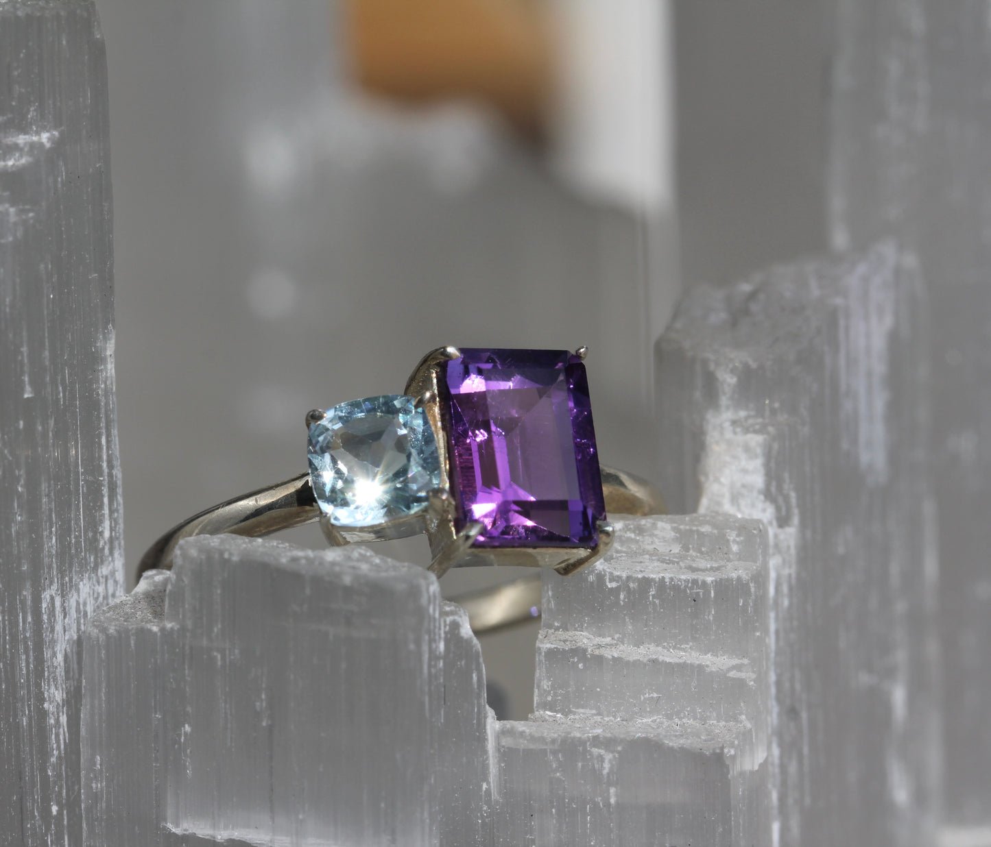 Amethyst Blue Topaz Gemmy Ring