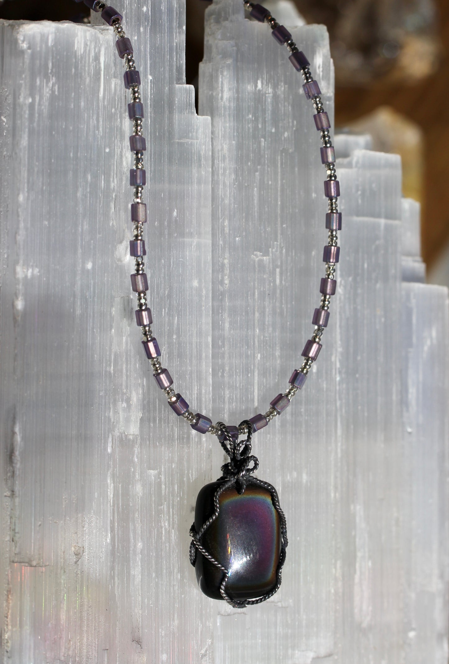Rainbow Obsidian Necklaces