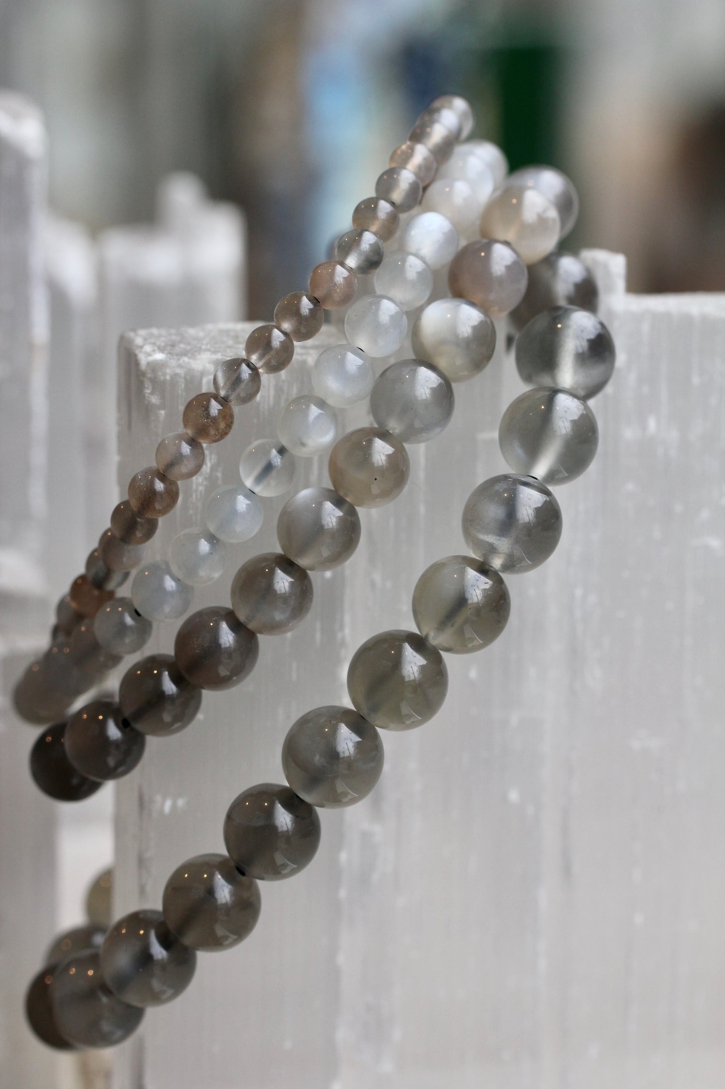 Grey Moonstone Stretch Bracelets