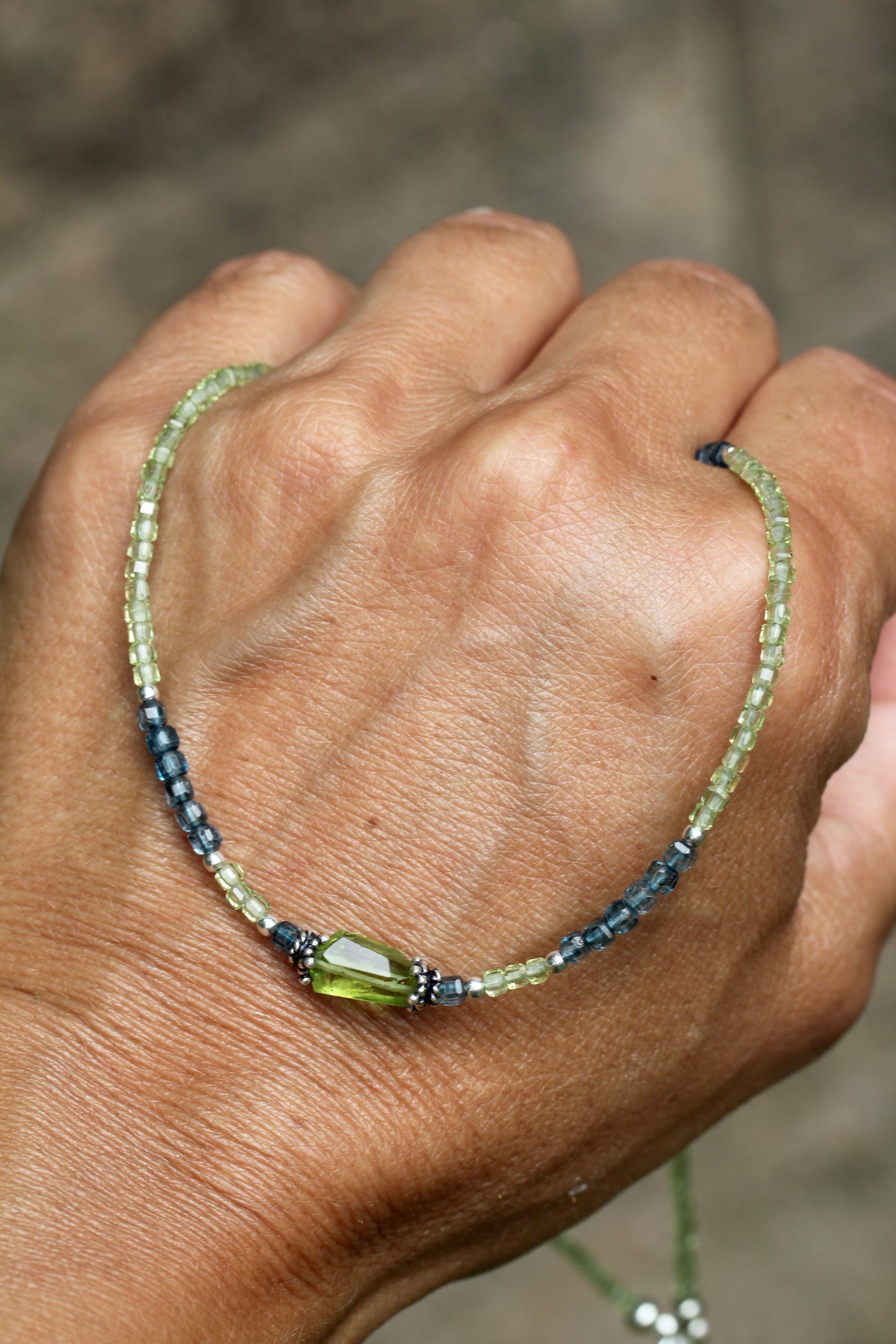 Peridot London Blue Topaz Beaded Necklace