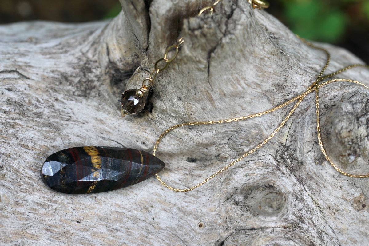 Iron Tigereye Gold Necklace