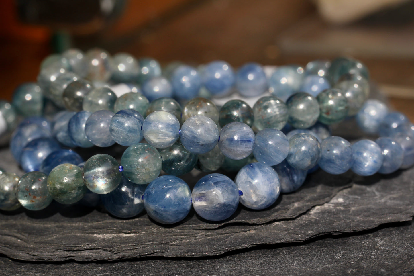 Kyanite Stretch Bead Bracelets