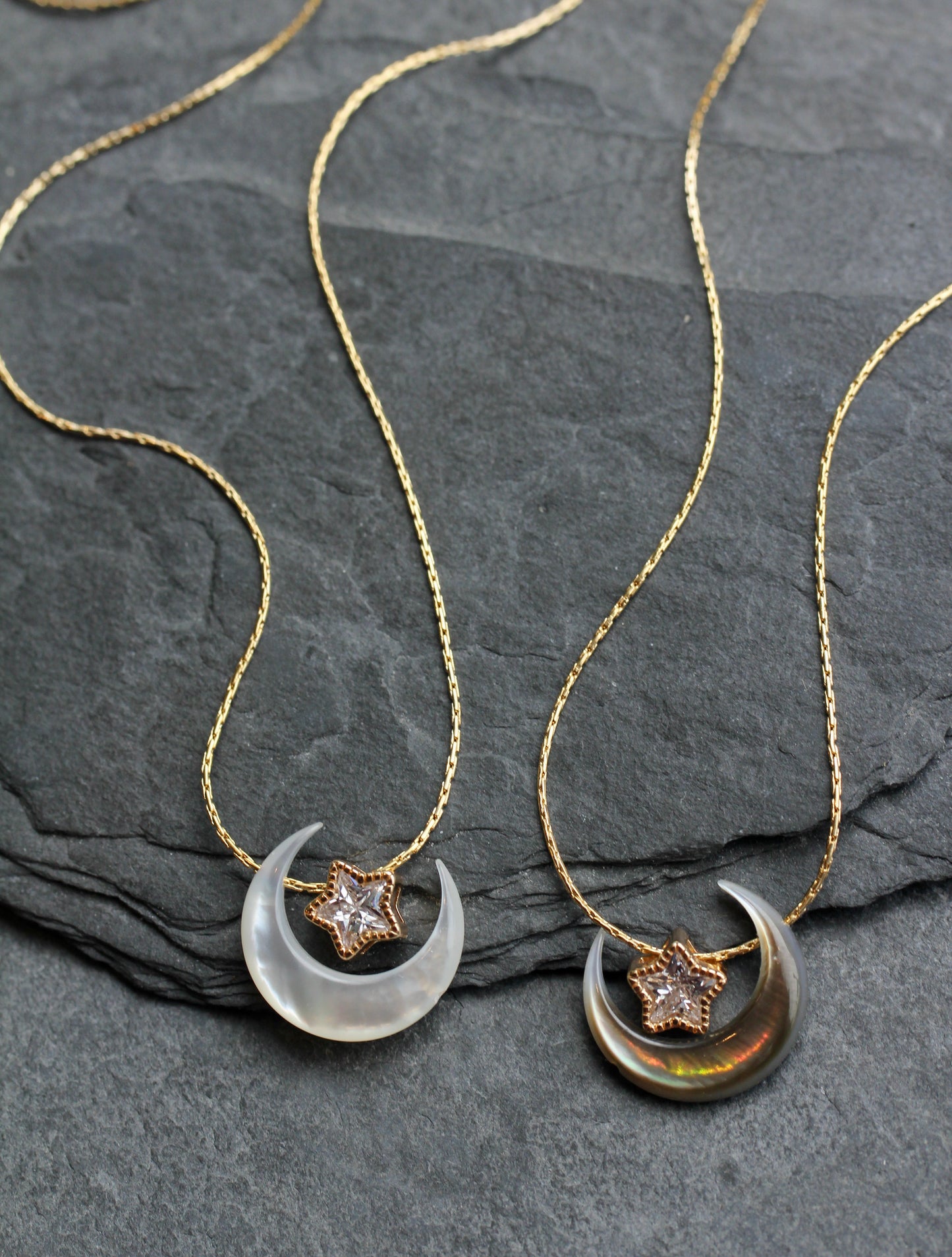Mother of Pearl Moon Star Necklace