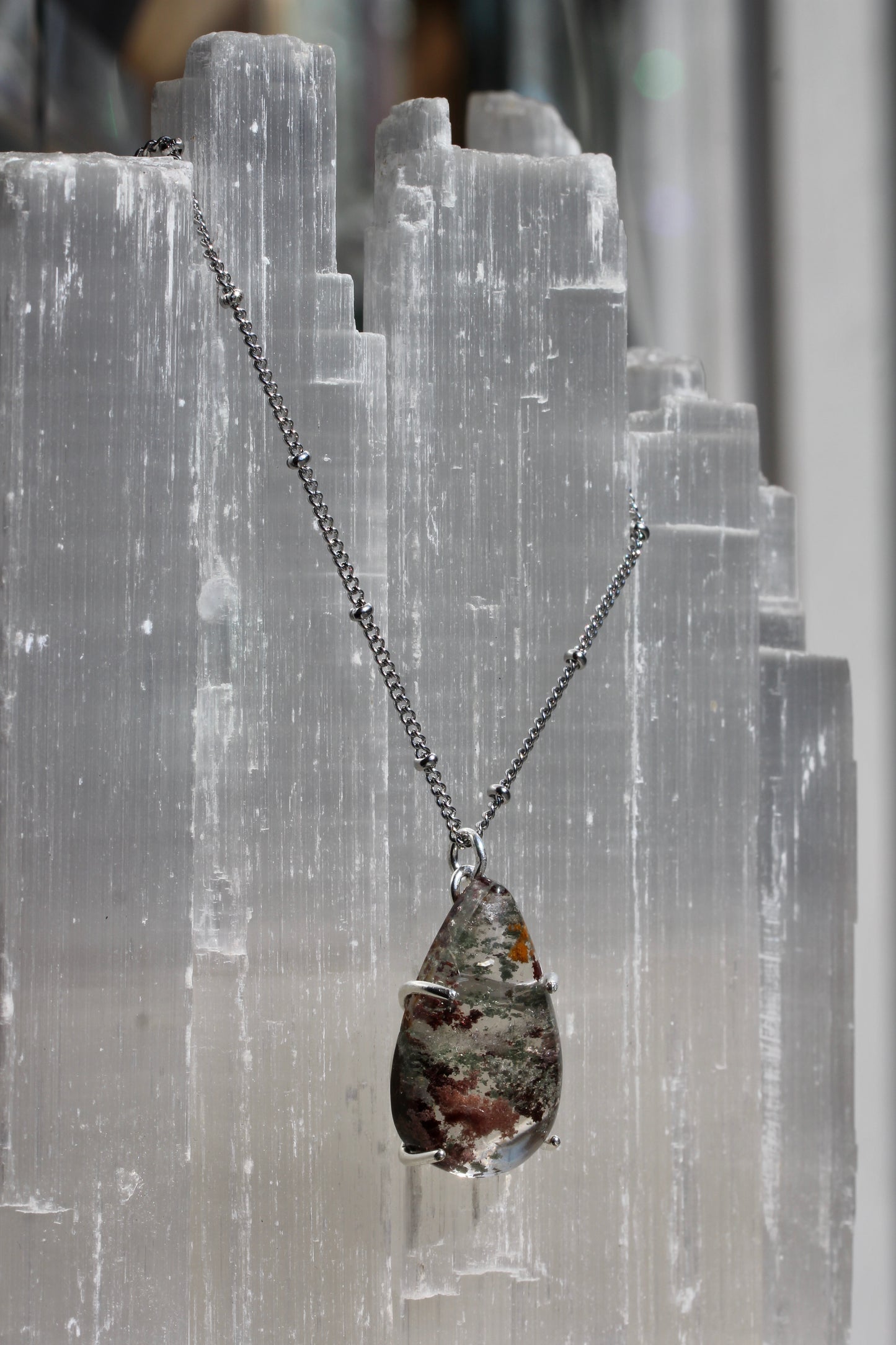 Lodolite Teardrop Necklace