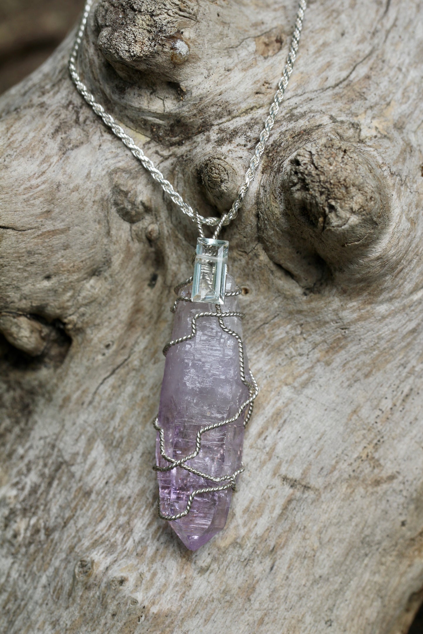 Vera Cruz Amethyst Prasiolite Crystal Pendant
