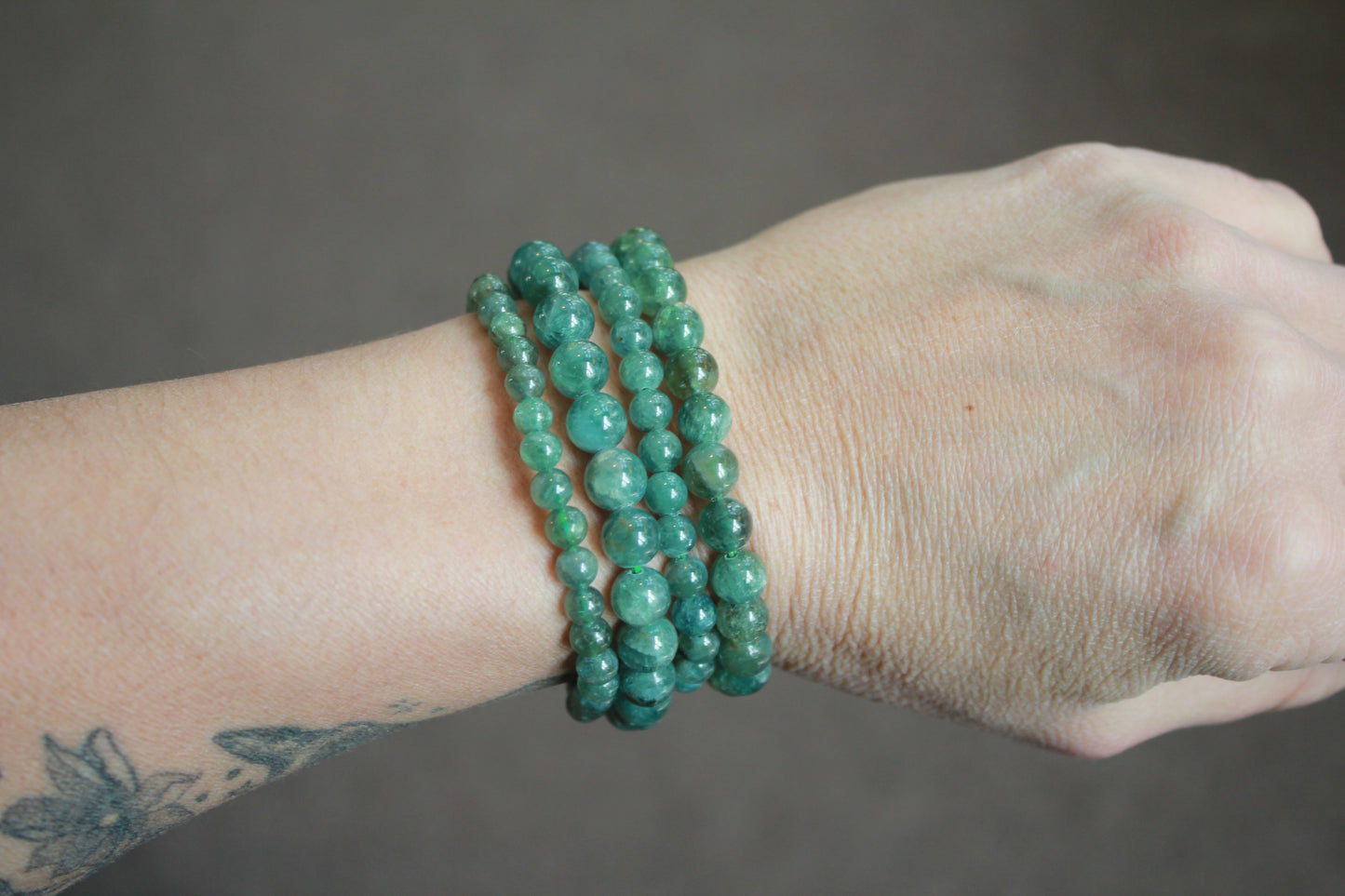 Green Apatite Stretch Bead Bracelets